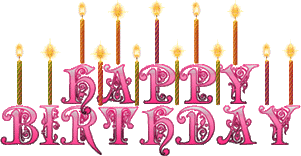 happy birthday with animated candles - ~*~salgirah Mubarakh ho .  thefire1 jee            ~*~