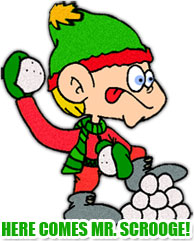 snowball fight with scrooge