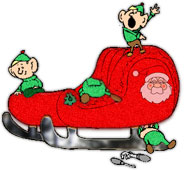 Santas elves preparing the sleigh