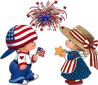 boy and girl celebrates the 4th
