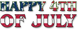 happy 4th of July red, white and blue graphic