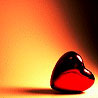 glass heart red with shadow