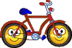 bicycle with smiley faces