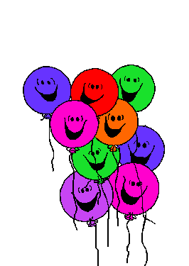 animated smiley face birthday balloons