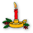 animated candle with holly