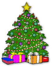 animated Christmas tree with presents