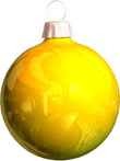 yellow christmas tree ornament