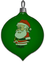 glass ornament with Santa Claus