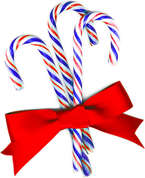 candy canes blue stripes