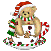 Christmas bear in Christmas cup animated