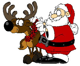reindeer and Santa