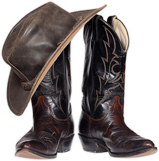 boots and cowboy hat