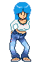blue hair dancer