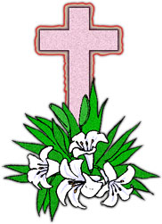 Christian Cross and lilies
