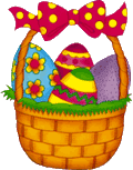 brightly colored easter in a basket