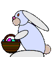 Easter bunny with basket of eggs