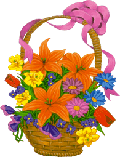 a basket full of flowers
