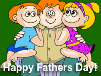father with his children animation