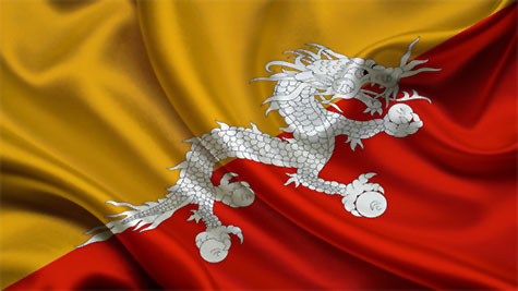 Bhutan flag waving