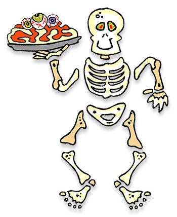 pizza skeleton