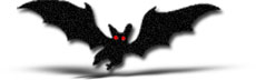 black bat with red eyes