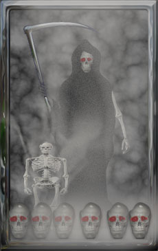 grim reaper with skulls