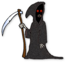 grim reaper with his scythe