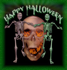 Happy Halloween with skeletons