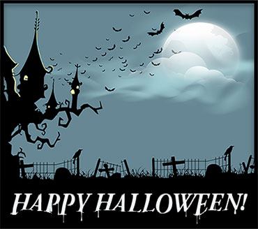 Happy Halloween with haunted house