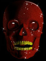 red skull on black