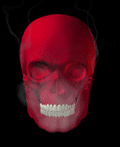 red animated skull