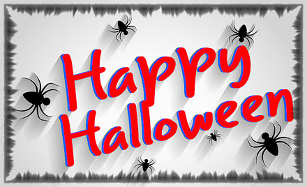 spiders with Happy Halloween