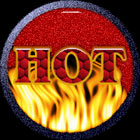 round hot graphic with fire