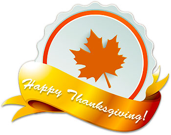 Happy Thanksgiving autumn leaf