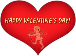 happy valentine's day with cupid